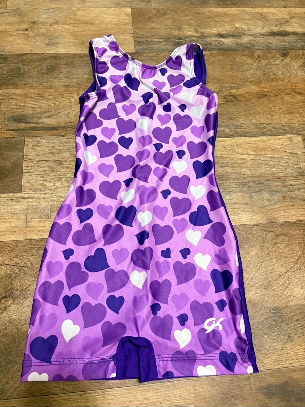 GK Elite Girls CL Child Large Purple Heart Gymnastics Leotard Tank